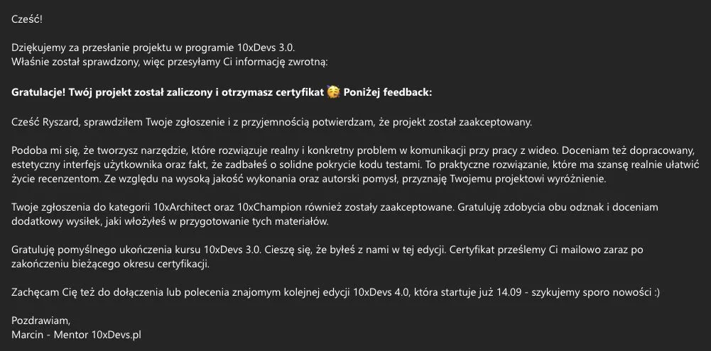 Grafika z wpisu LinkedIn Ryszard Matula